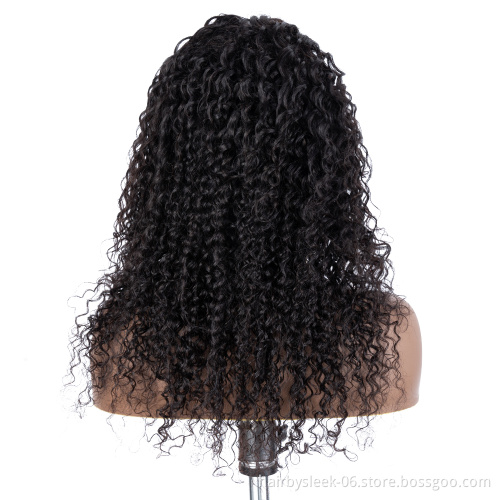 Rebecca Fashion Natrual Black Deep Wave Human Hair Lace Front 13X4 Wigs HD Transparent Full Lace Human Hair Wig For Black Woman